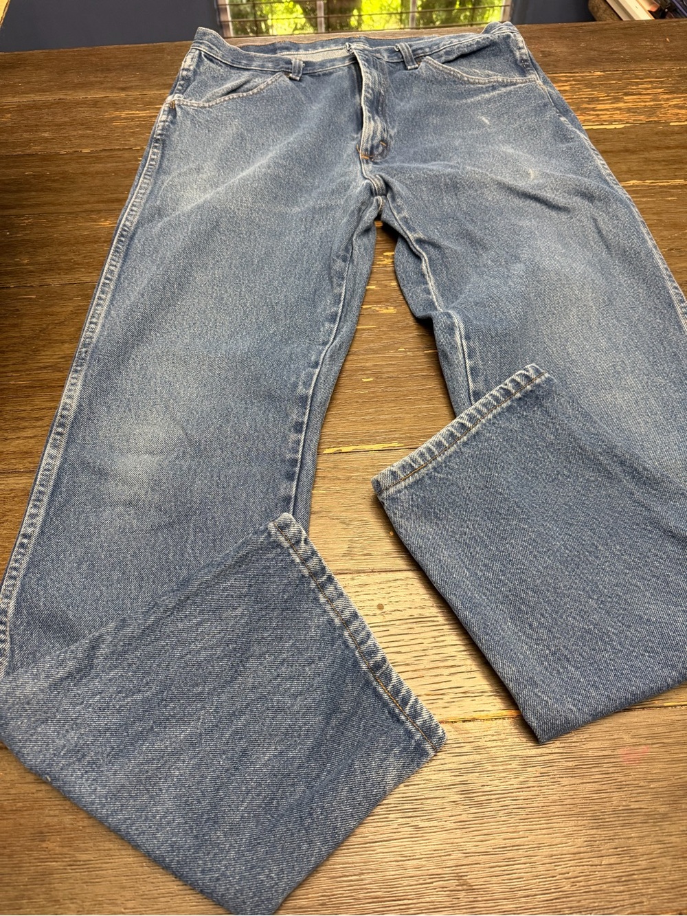 Rustler Men's Bootcut Jeans in Light Blue Wash 34X34
